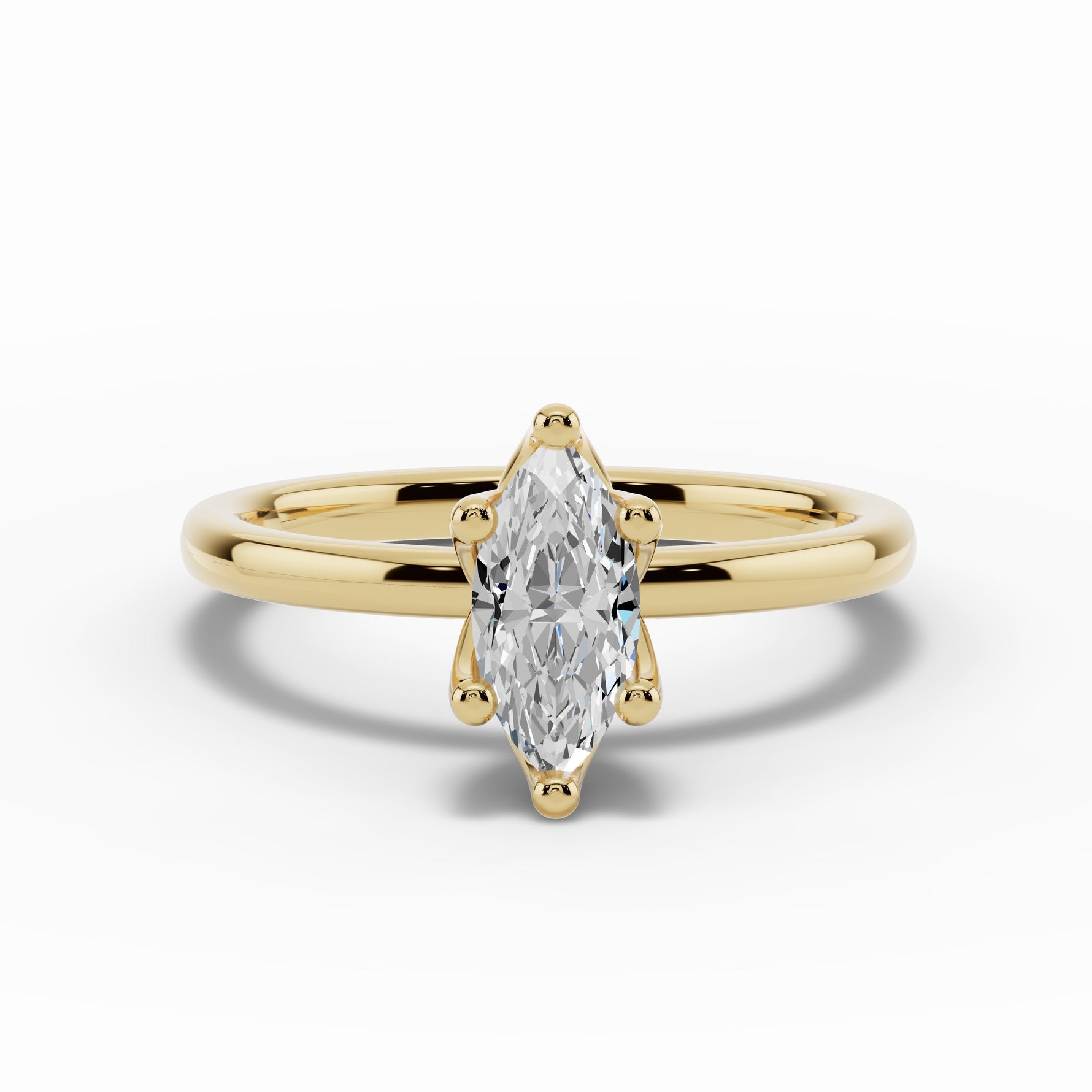 Marquise Lustre Solitaire Ring ABER-100-MQ-LGD-1  - Abtin & Co.