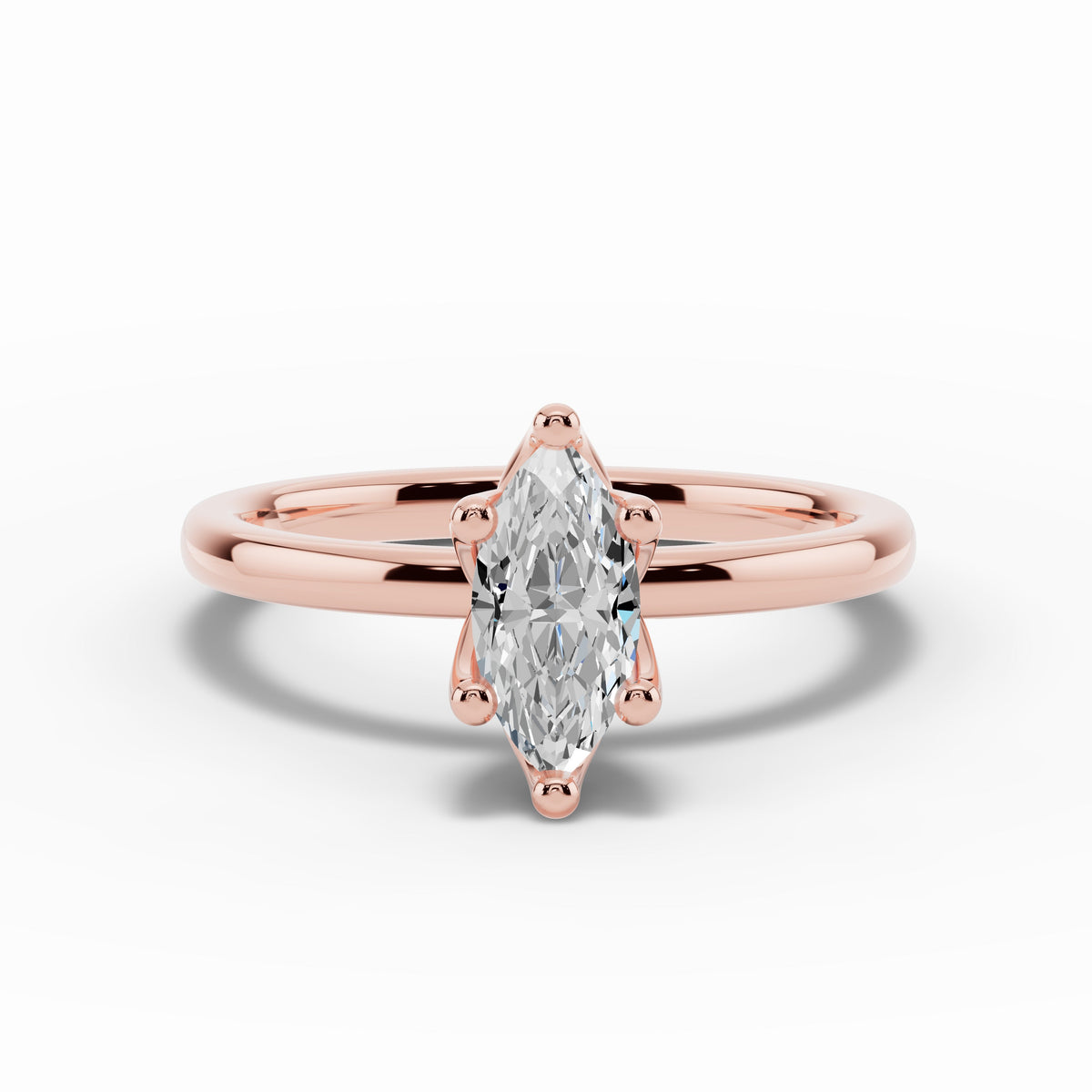Marquise Lustre Solitaire Ring ABER-100-MQ-LGD-11  - Abtin & Co.