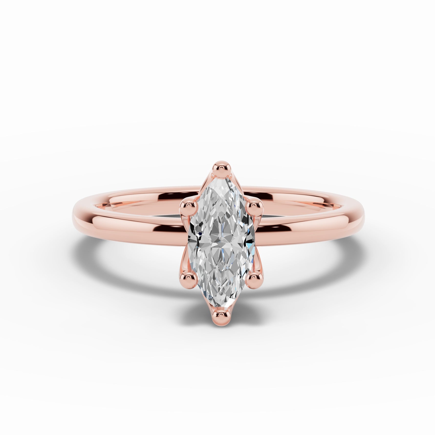 Marquise Lustre Solitaire Ring ABER-100-MQ-LGD-11  - Abtin & Co.