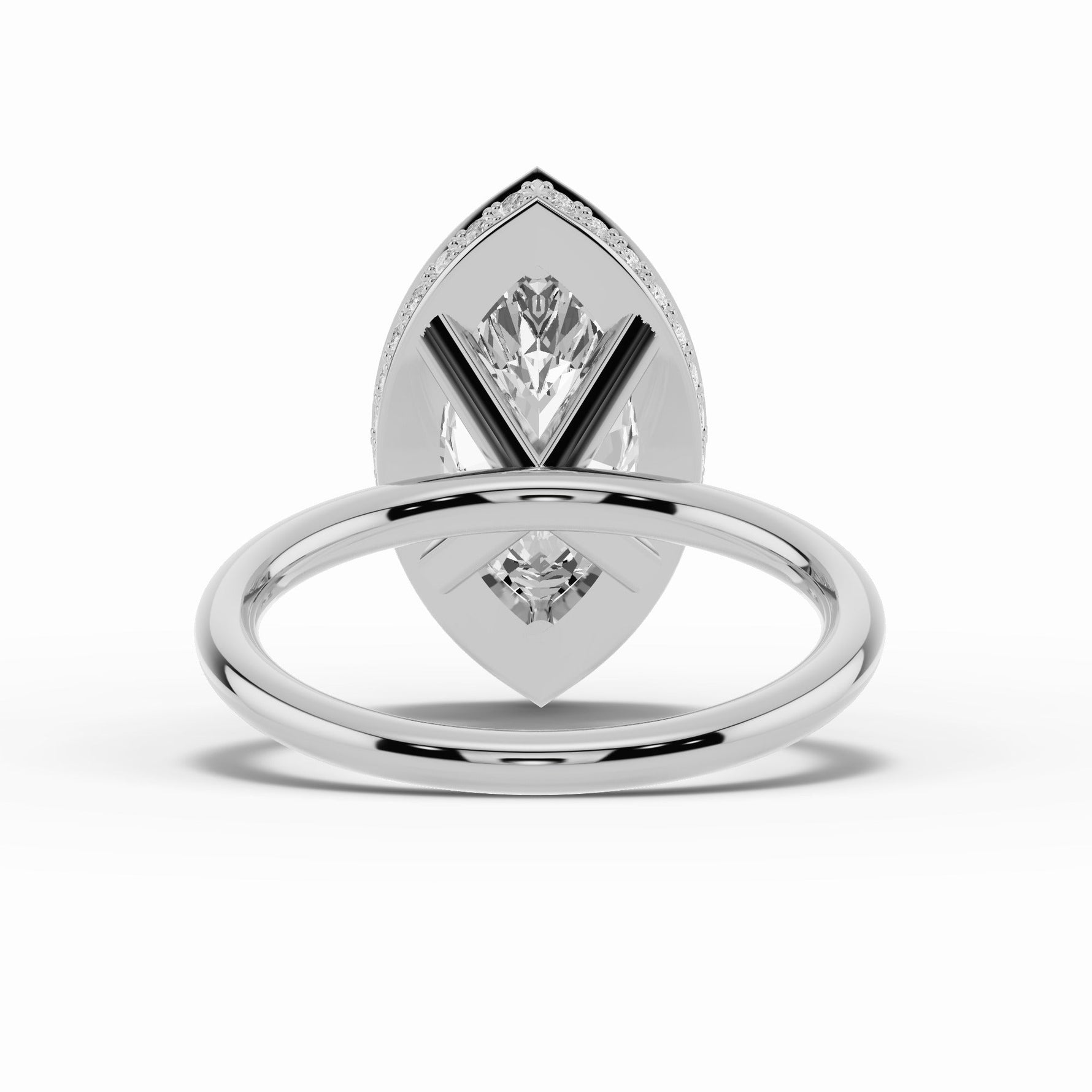 Marquise Nova Halo Engagement Ring Ring ABER-108-MQ-LGD-6  - Abtin & Co.