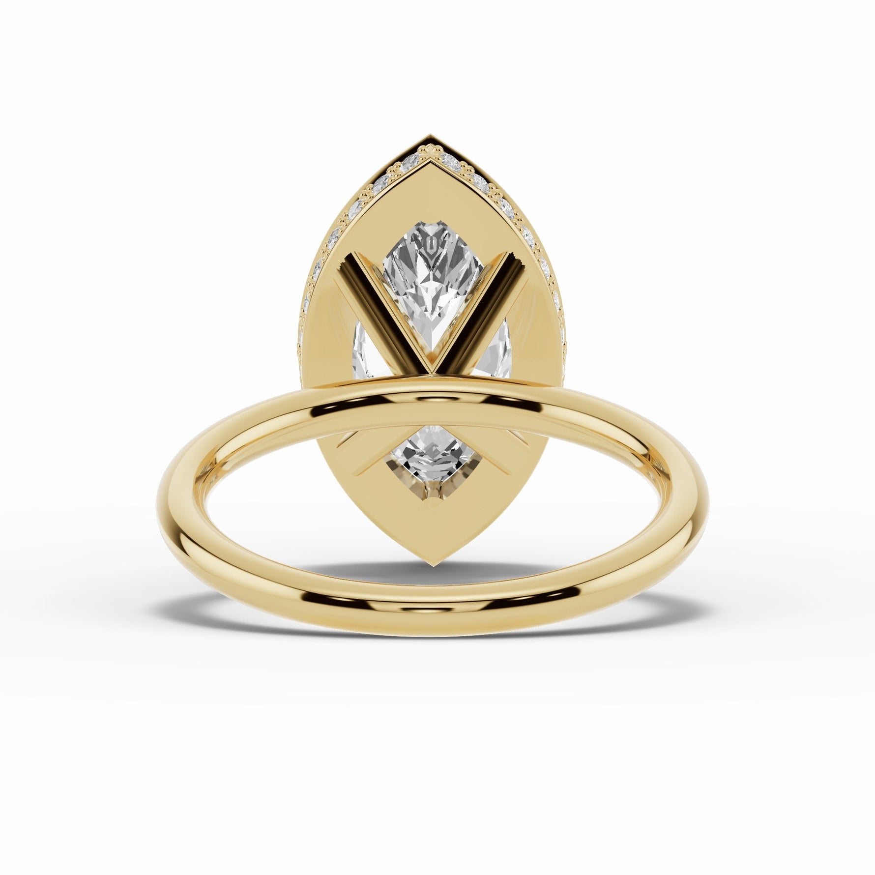 Marquise Nova Halo Engagement Ring Ring ABER-108-MQ-LGD-1  - Abtin & Co.