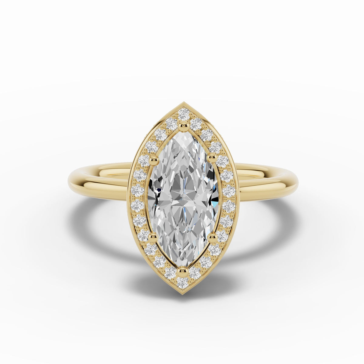 Marquise Nova Halo Engagement Ring Ring ABER-108-MQ-LGD-1  - Abtin & Co.
