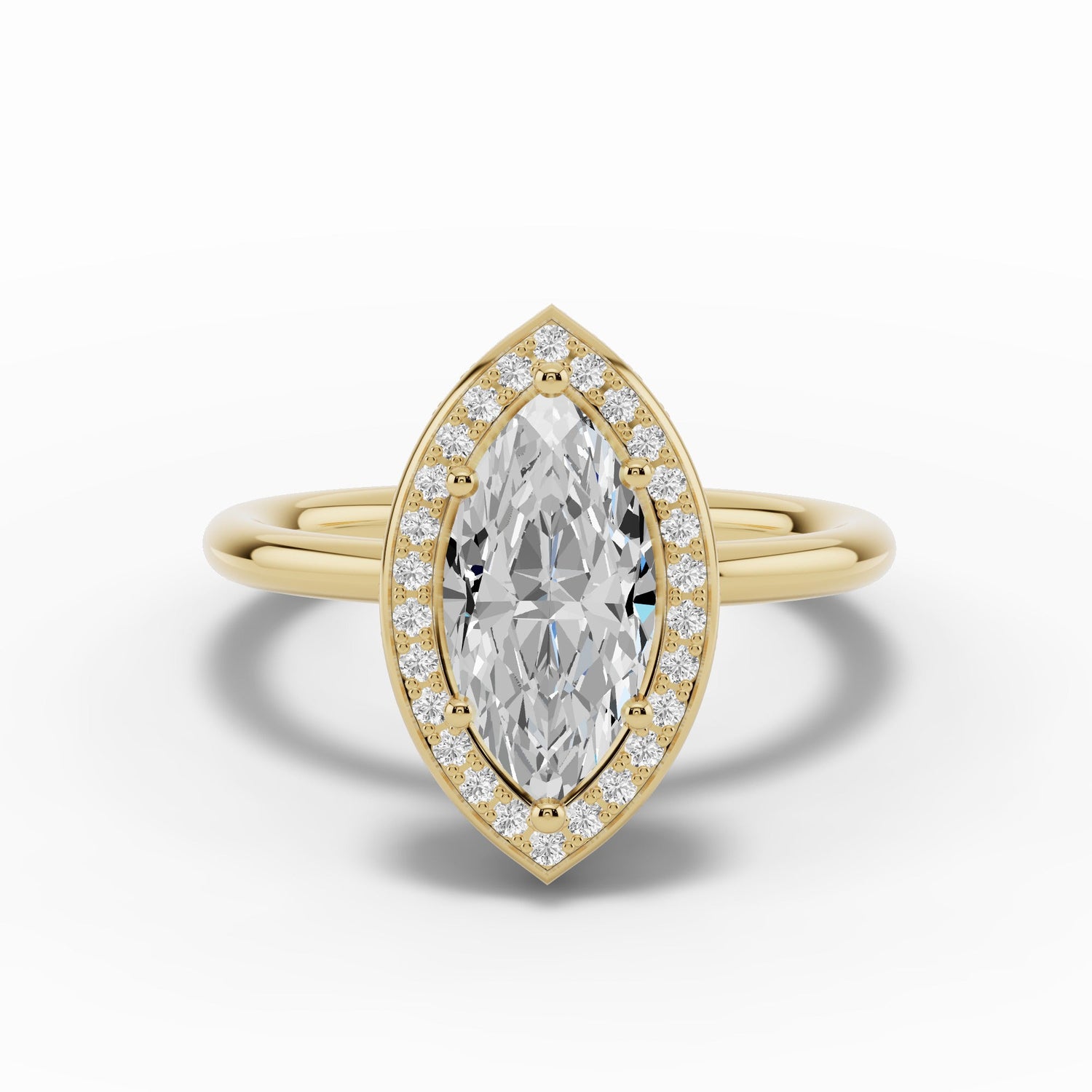 Marquise Nova Halo Engagement Ring Ring ABER-108-MQ-LGD-1  - Abtin & Co.