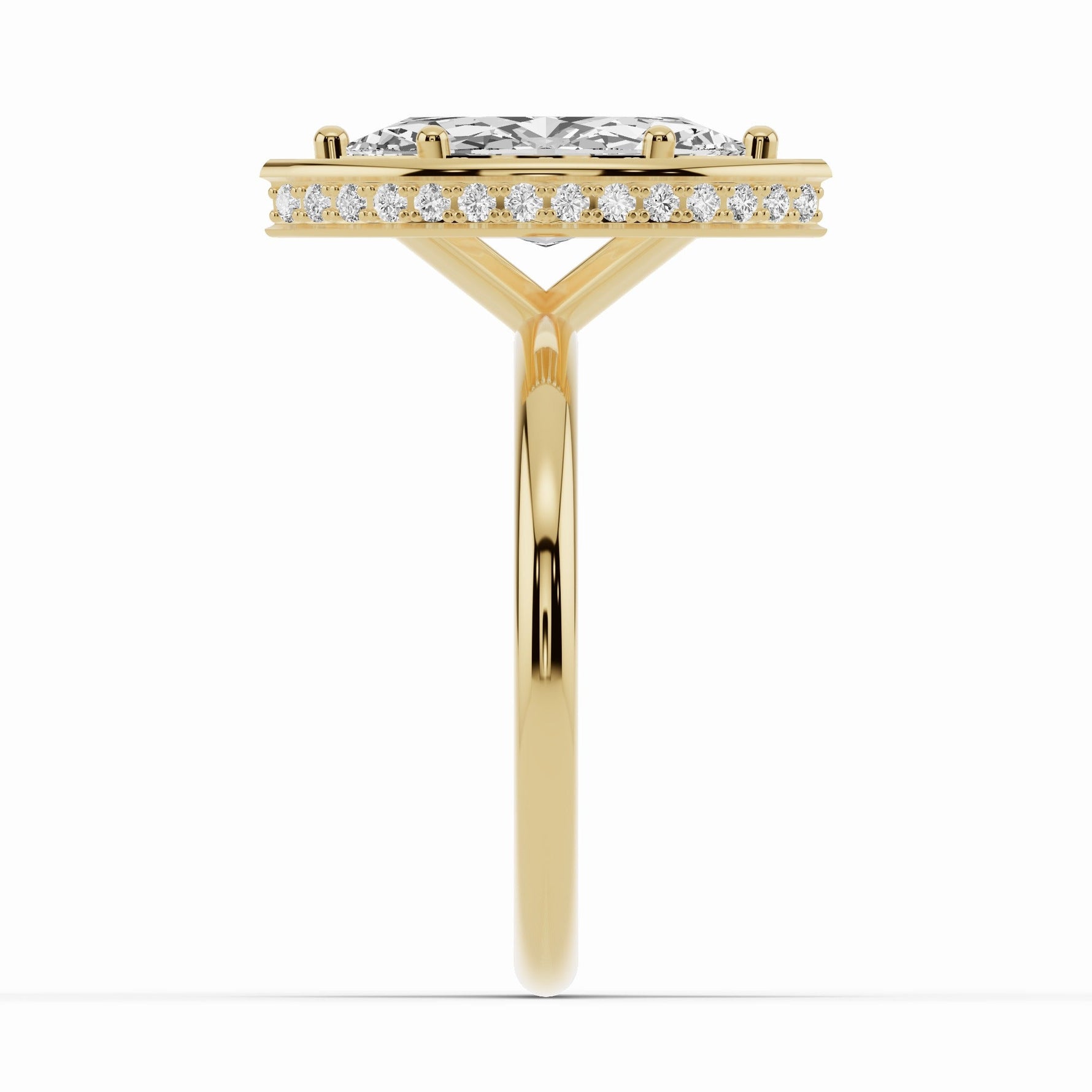 Marquise Nova Halo Engagement Ring Ring ABER-108-MQ-LGD-1  - Abtin & Co.