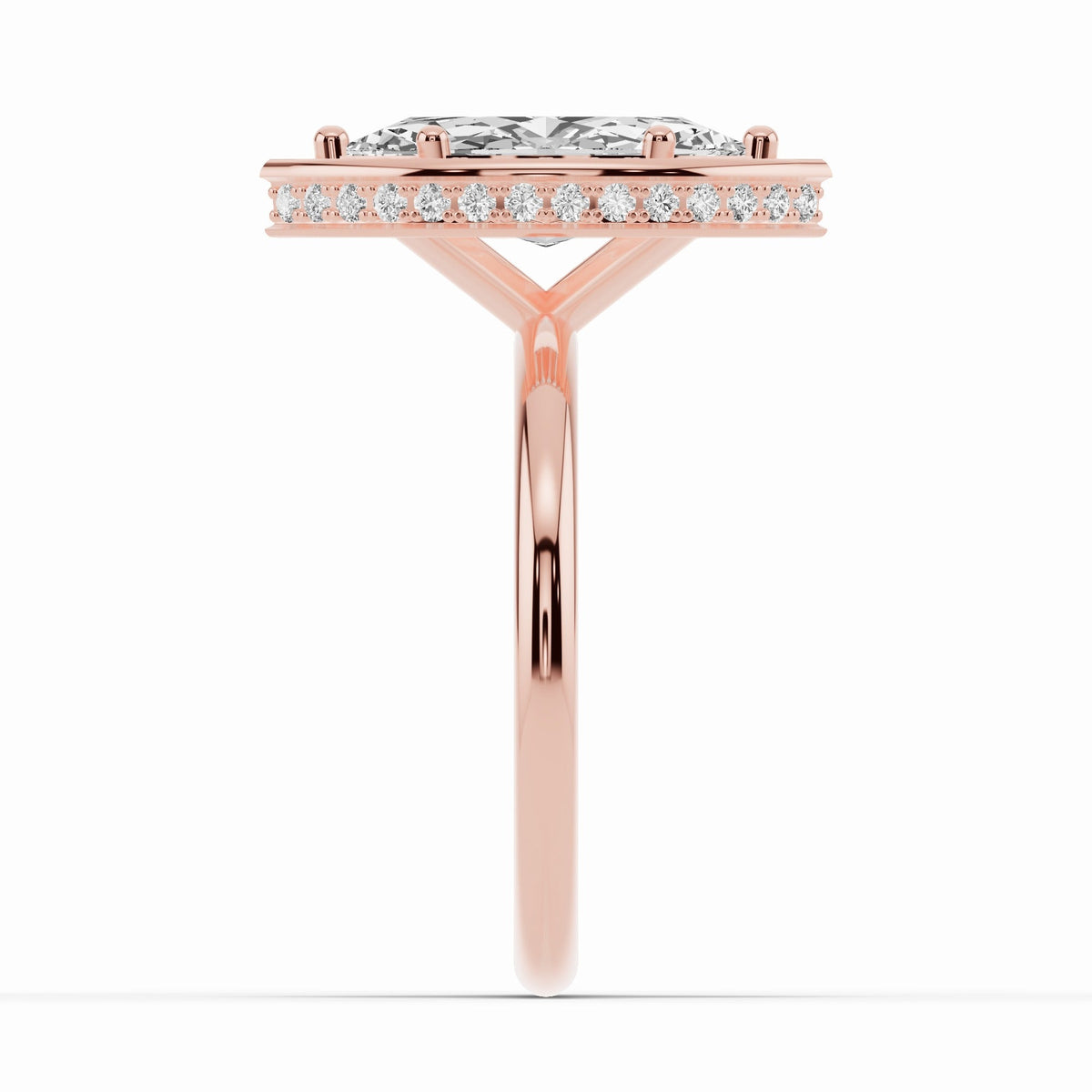 Marquise Nova Halo Engagement Ring Ring ABER-108-MQ-LGD-11  - Abtin & Co.