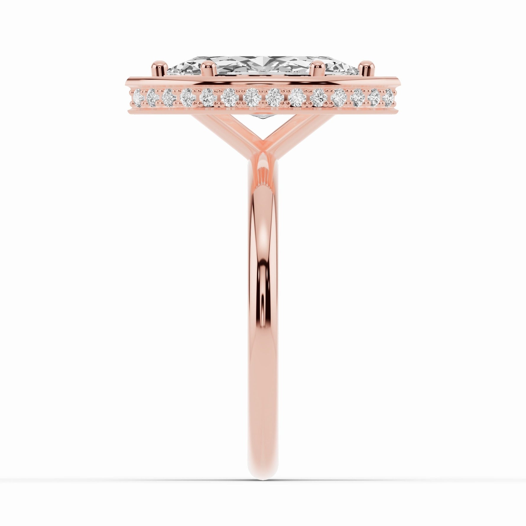 Marquise Nova Halo Engagement Ring Ring ABER-108-MQ-LGD-11  - Abtin & Co.