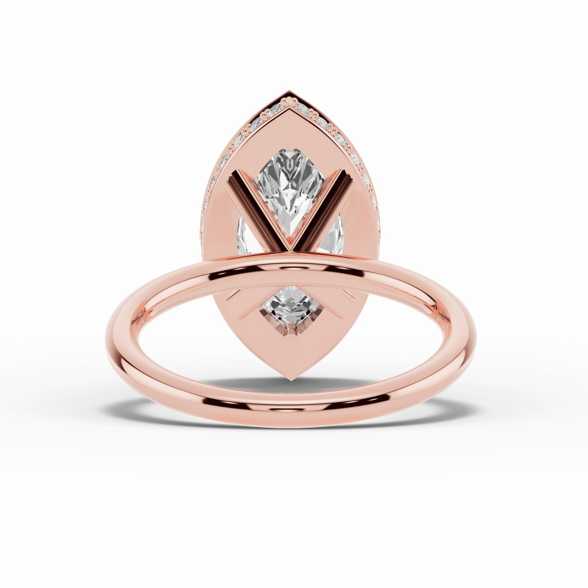 Marquise Nova Halo Engagement Ring Ring ABER-108-MQ-LGD-11  - Abtin & Co.
