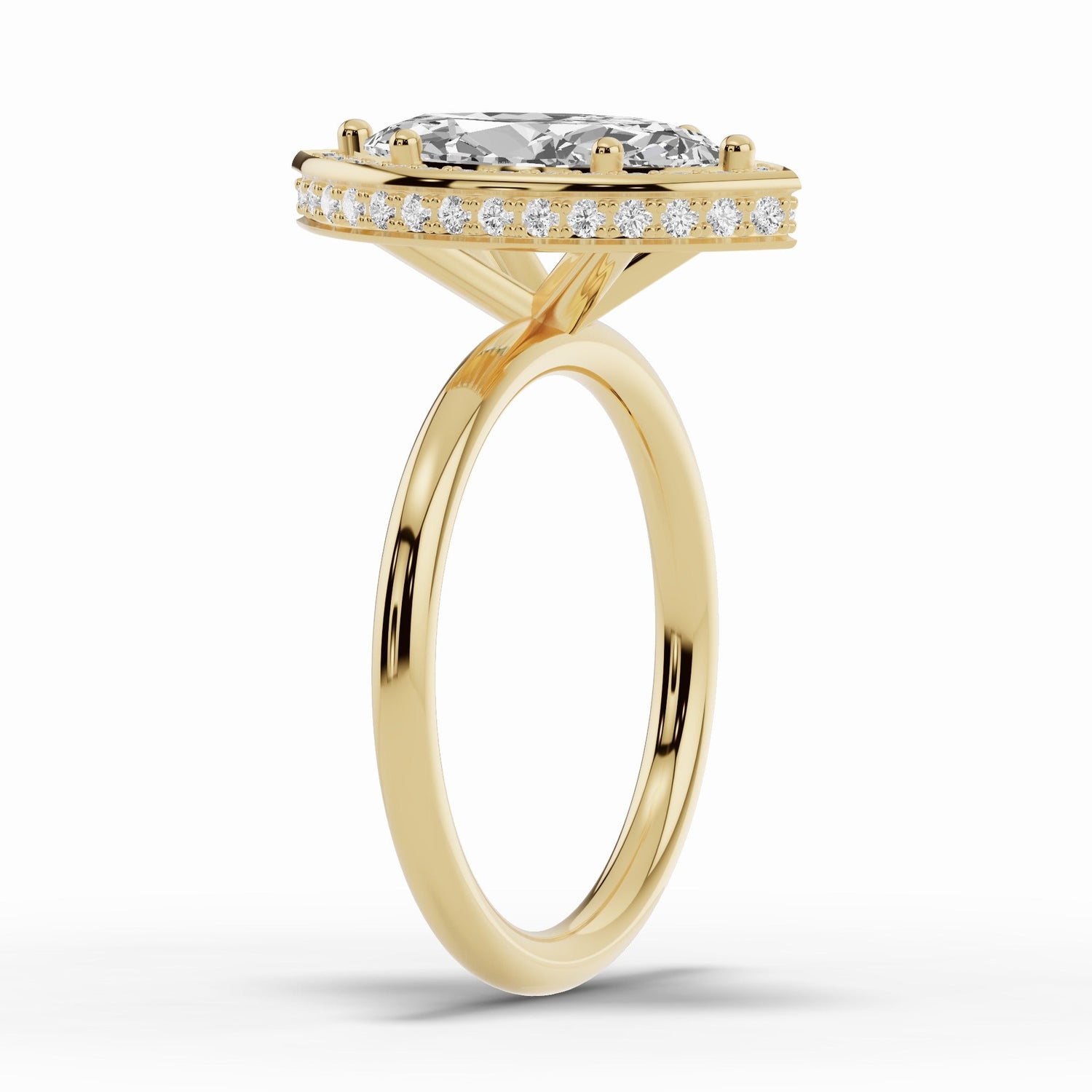 Marquise Nova Halo Engagement Ring Ring ABER-108-MQ-LGD-1  - Abtin & Co.