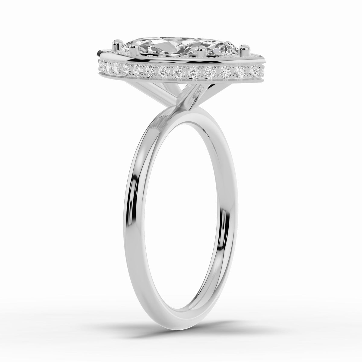 Marquise Nova Halo Engagement Ring Ring ABER-108-MQ-LGD-6  - Abtin & Co.