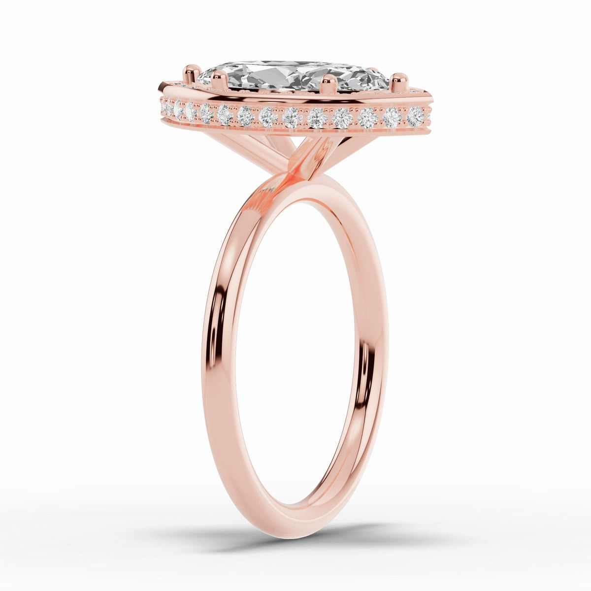 Marquise Nova Halo Engagement Ring Ring ABER-108-MQ-LGD-11  - Abtin & Co.