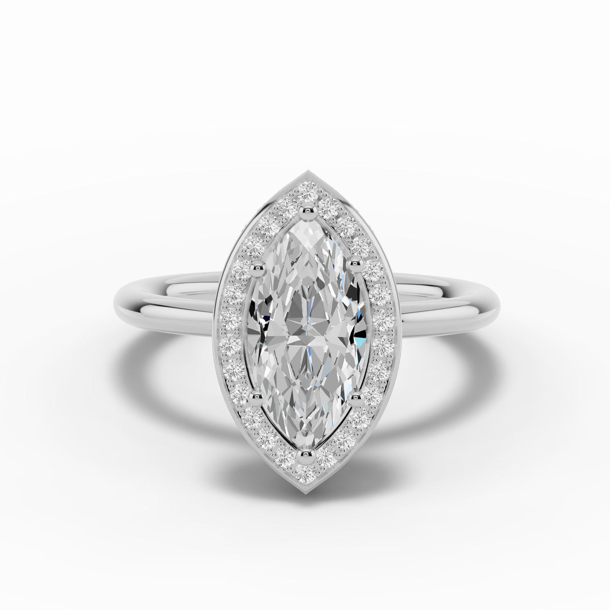 Marquise Nova Halo Engagement Ring Ring ABER-108-MQ-LGD-6  - Abtin & Co.