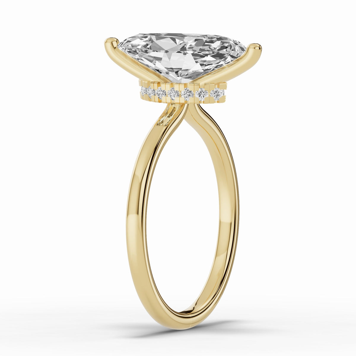 Marquise Tiara Glow Solitaire Ring ABER-102-MQ-LGD-1  - Abtin & Co.