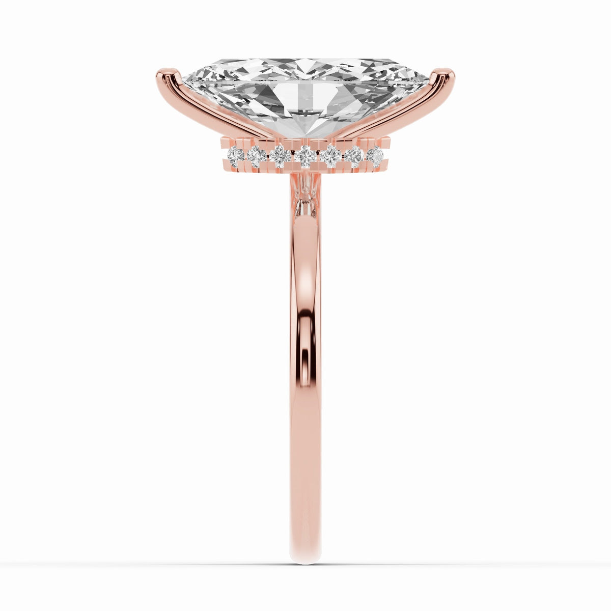 Marquise Tiara Glow Solitaire Ring ABER-102-MQ-LGD-11  - Abtin & Co.