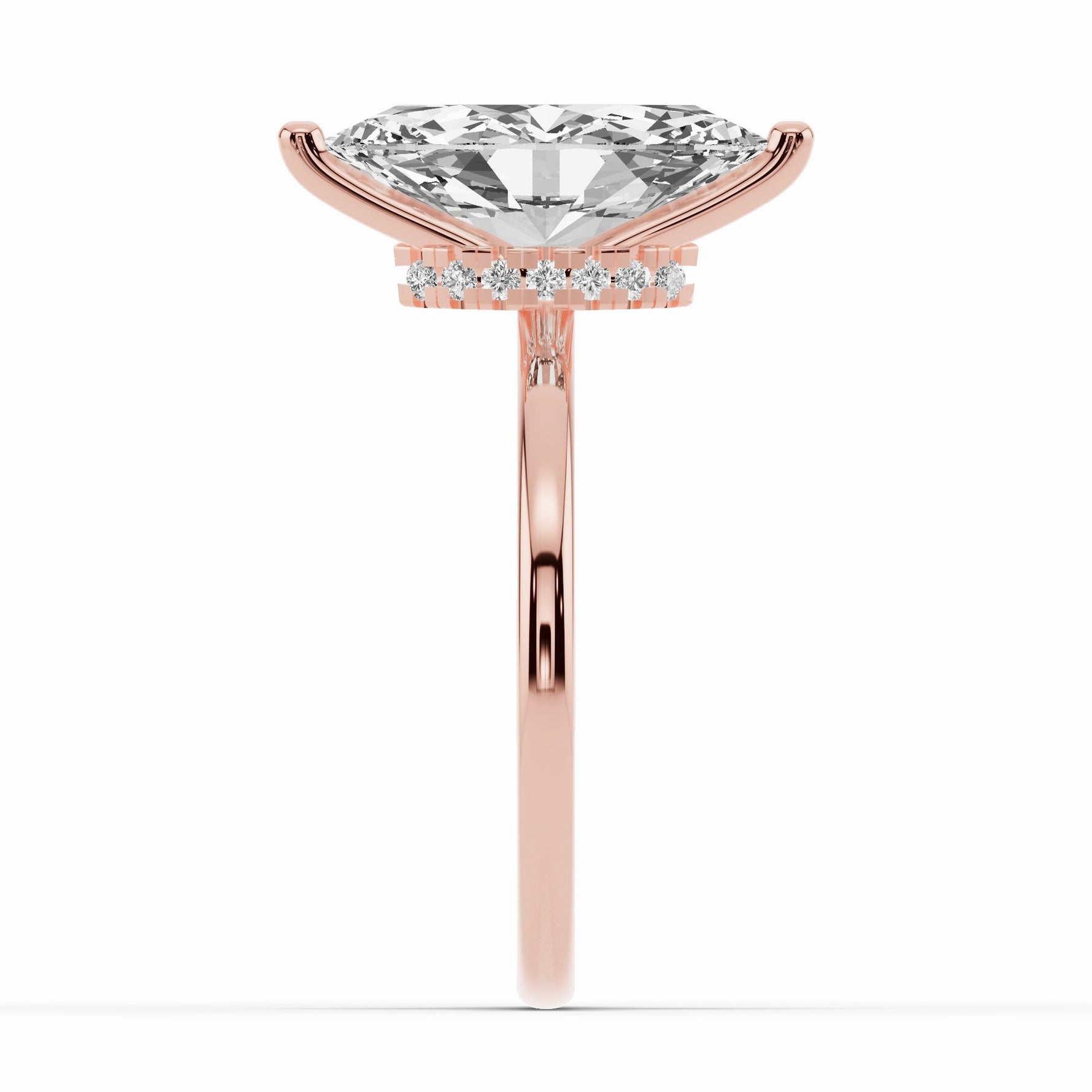 Marquise Tiara Glow Solitaire Ring ABER-102-MQ-LGD-11  - Abtin & Co.