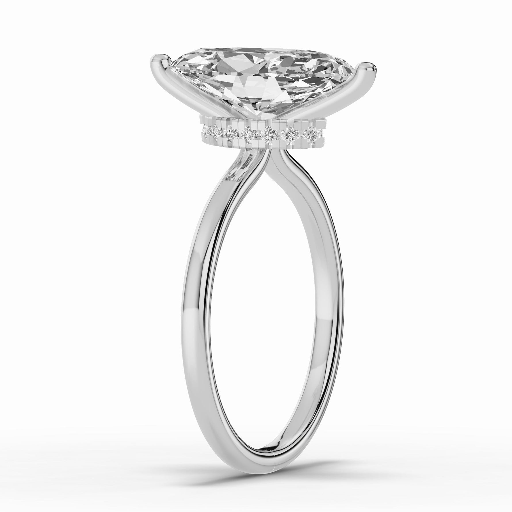 Marquise Tiara Glow Solitaire Ring ABER-102-MQ-LGD-6  - Abtin & Co.