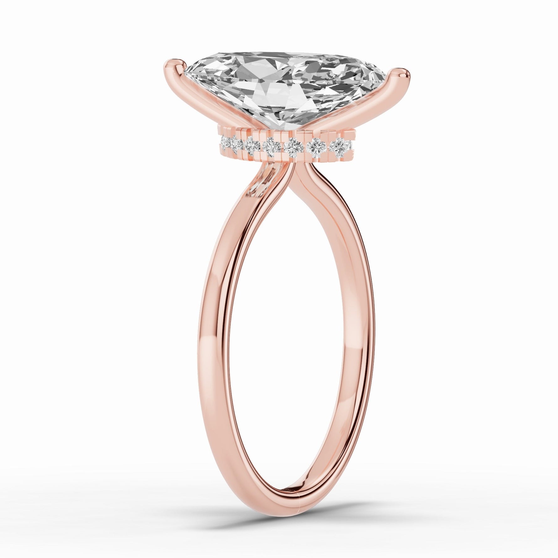 Marquise Tiara Glow Solitaire Ring ABER-102-MQ-LGD-11  - Abtin & Co.