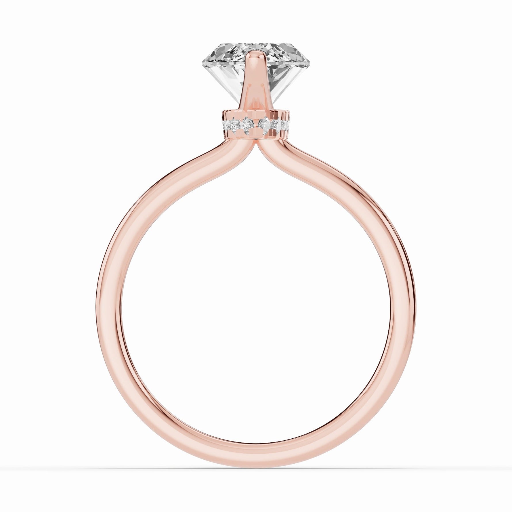 Marquise Tiara Glow Solitaire Ring ABER-102-MQ-LGD-11  - Abtin & Co.