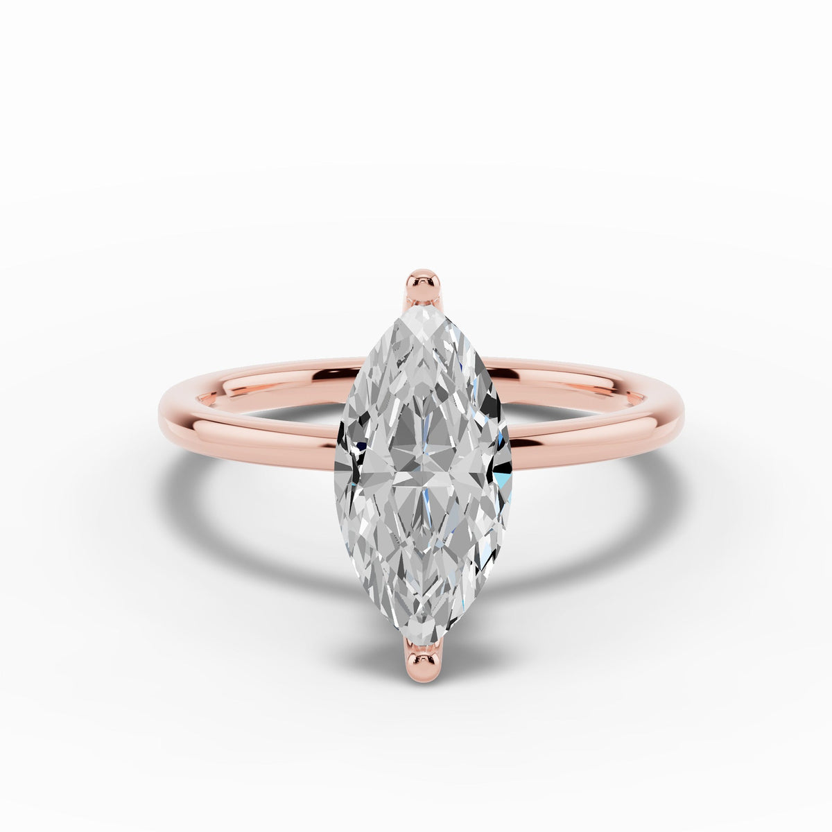 Marquise Tiara Glow Solitaire Ring ABER-102-MQ-LGD-11  - Abtin & Co.