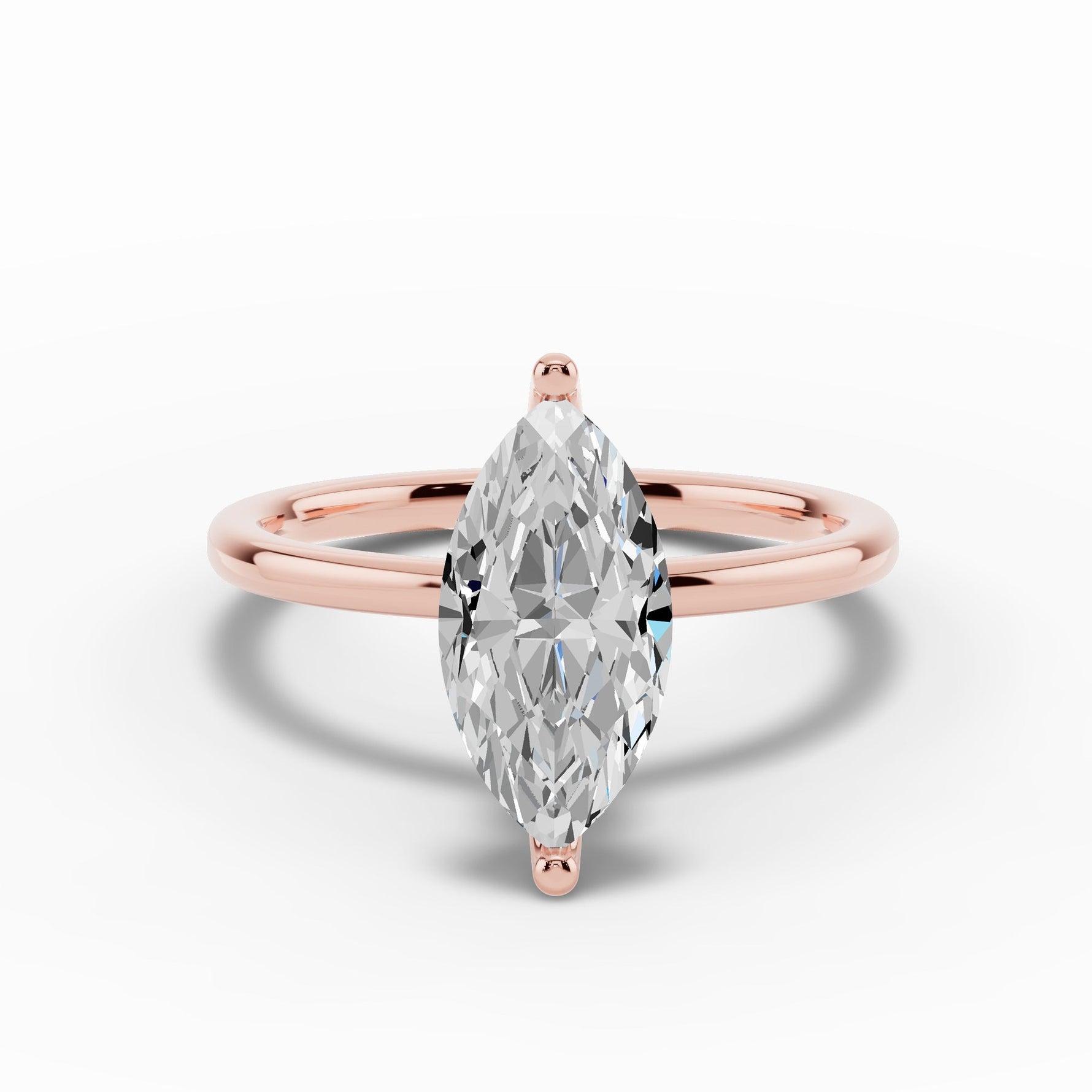 Marquise Tiara Glow Solitaire Ring ABER-102-MQ-LGD-11  - Abtin & Co.