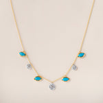 Marquise Turquoise Glow Necklace Necklace ABN-187-TQLGD  - Abtin & Co.