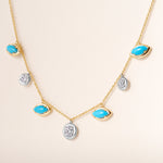 Marquise Turquoise Glow Necklace Necklace ABN-187-TQLGD  - Abtin & Co.
