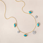 Marquise Turquoise Glow Necklace Necklace ABN-187-TQLGD  - Abtin & Co.