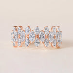 Marquise Vista Double Row Band Ring ABB-727.2-LGD-5  - Abtin & Co.