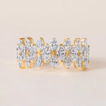 Marquise Vista Double Row Band Ring ABB-727.2-LGD-1  - Abtin & Co.