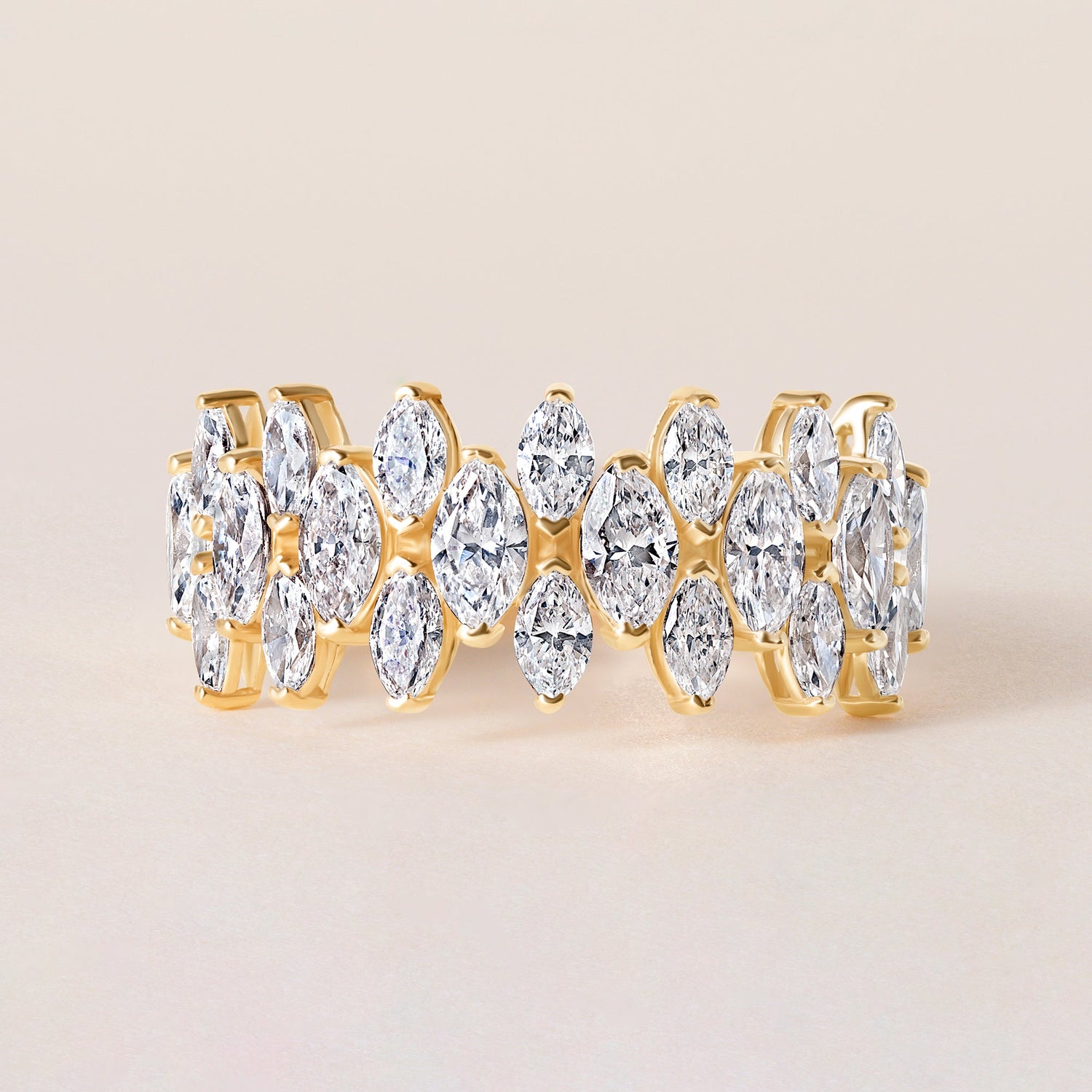 Marquise Vista Double Row Band Ring ABB-727.2-LGD-1  - Abtin & Co.