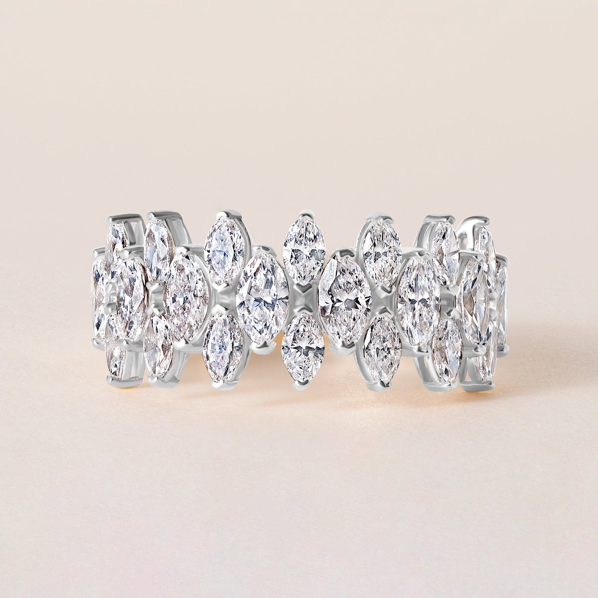 Marquise Vista Double Row Band Ring ABB-727.2-LGD-3  - Abtin & Co.