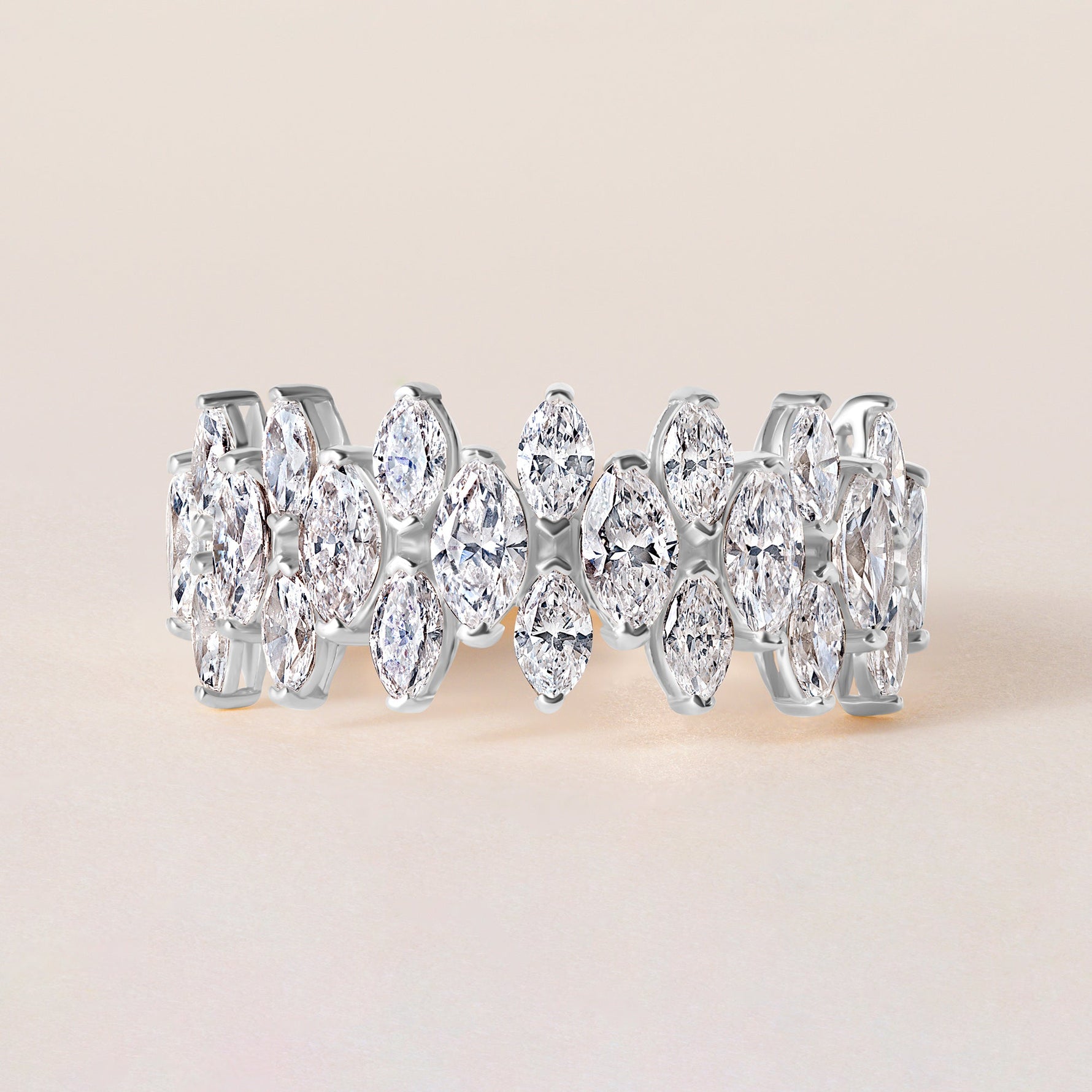Marquise Vista Double Row Band Ring ABB-727.2-LGD-3  - Abtin & Co.