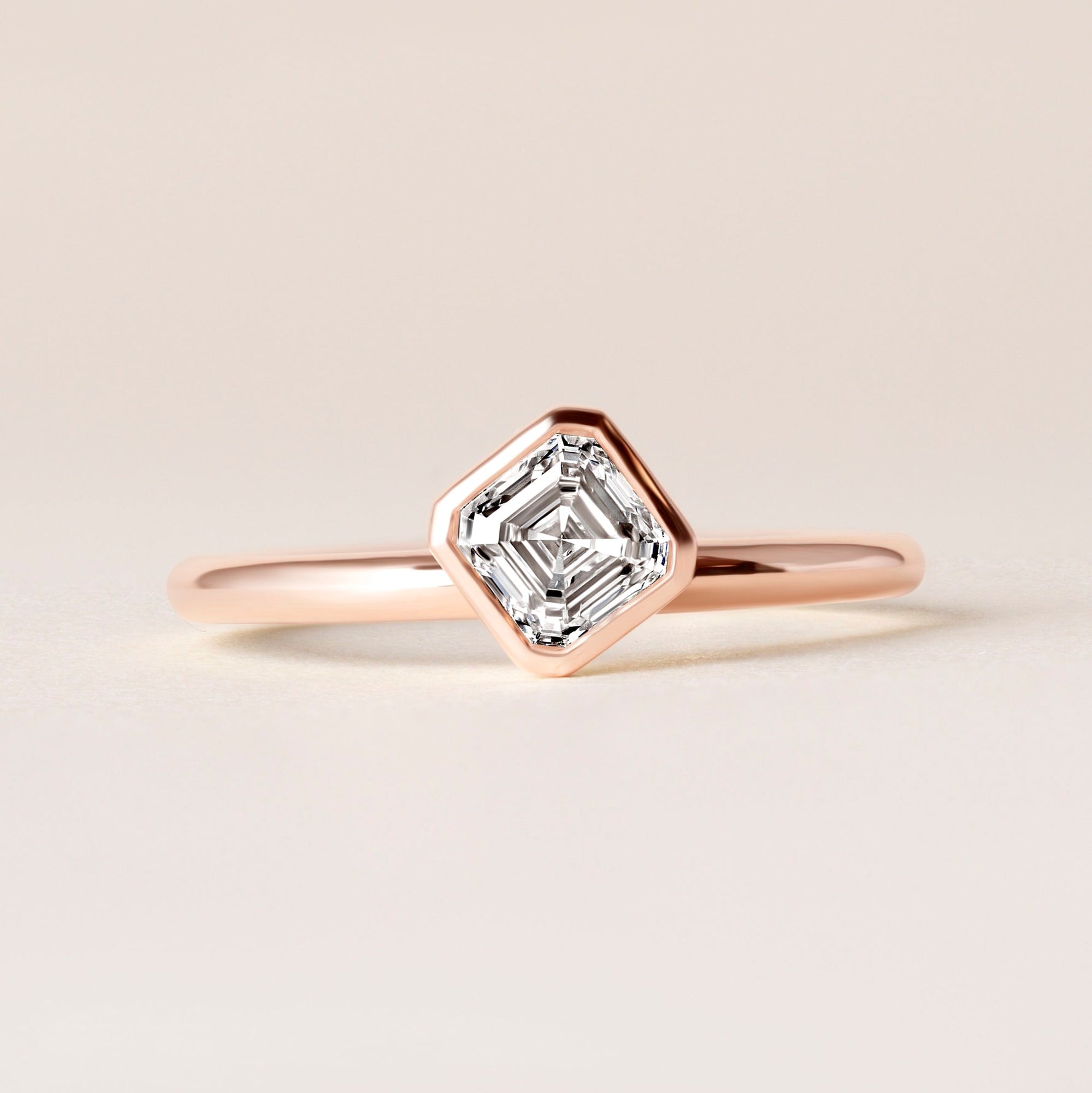 Offset Asscher Lux Ring Ring ABB-710.3-AS-D-3  - Abtin & Co.