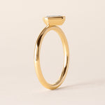 Offset Emerald Cut Lux Ring Ring   - Abtin & Co.