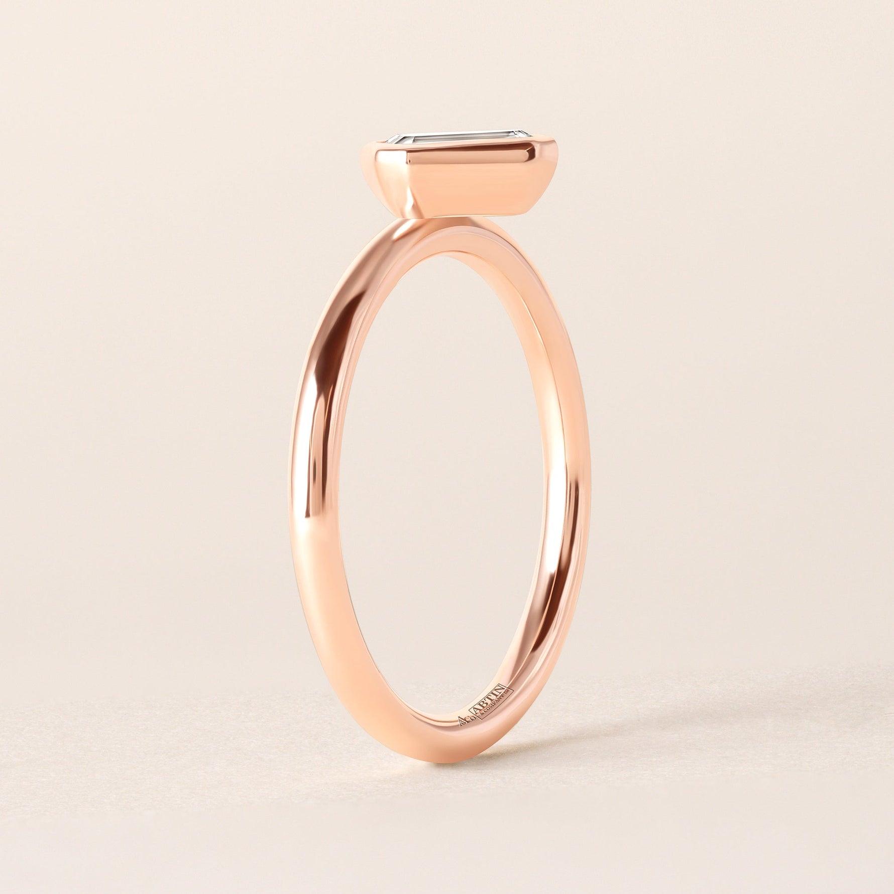 Offset Emerald Cut Lux Ring Ring   - Abtin & Co.