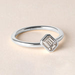 Offset Emerald Cut Lux Ring Ring   - Abtin & Co.