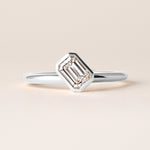 Offset Emerald Cut Lux Ring Ring   - Abtin & Co.