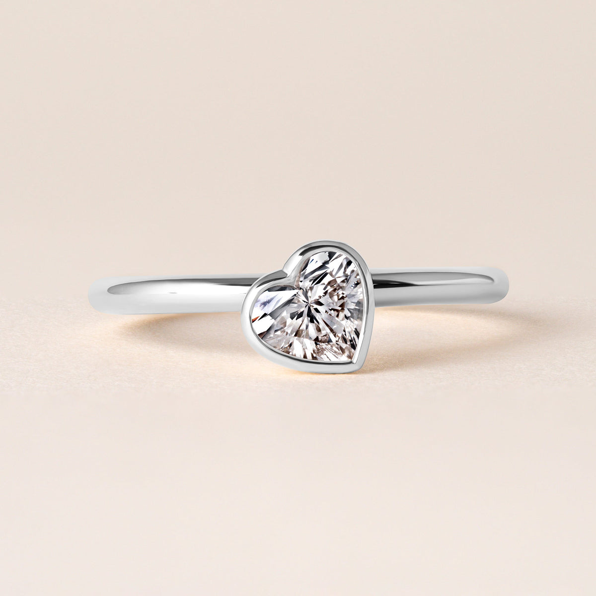 Offset Heart Lux Ring Ring ABB-710.3-HT-D-3  - Abtin & Co.