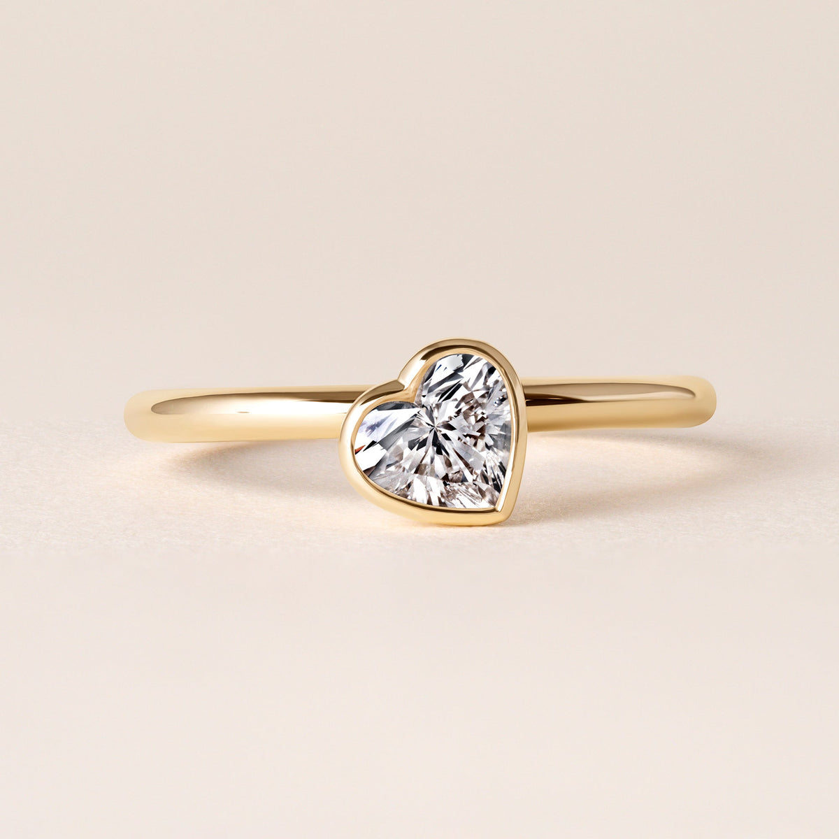 Offset Heart Lux Ring Ring ABB-710.3-HT-D-1  - Abtin & Co.