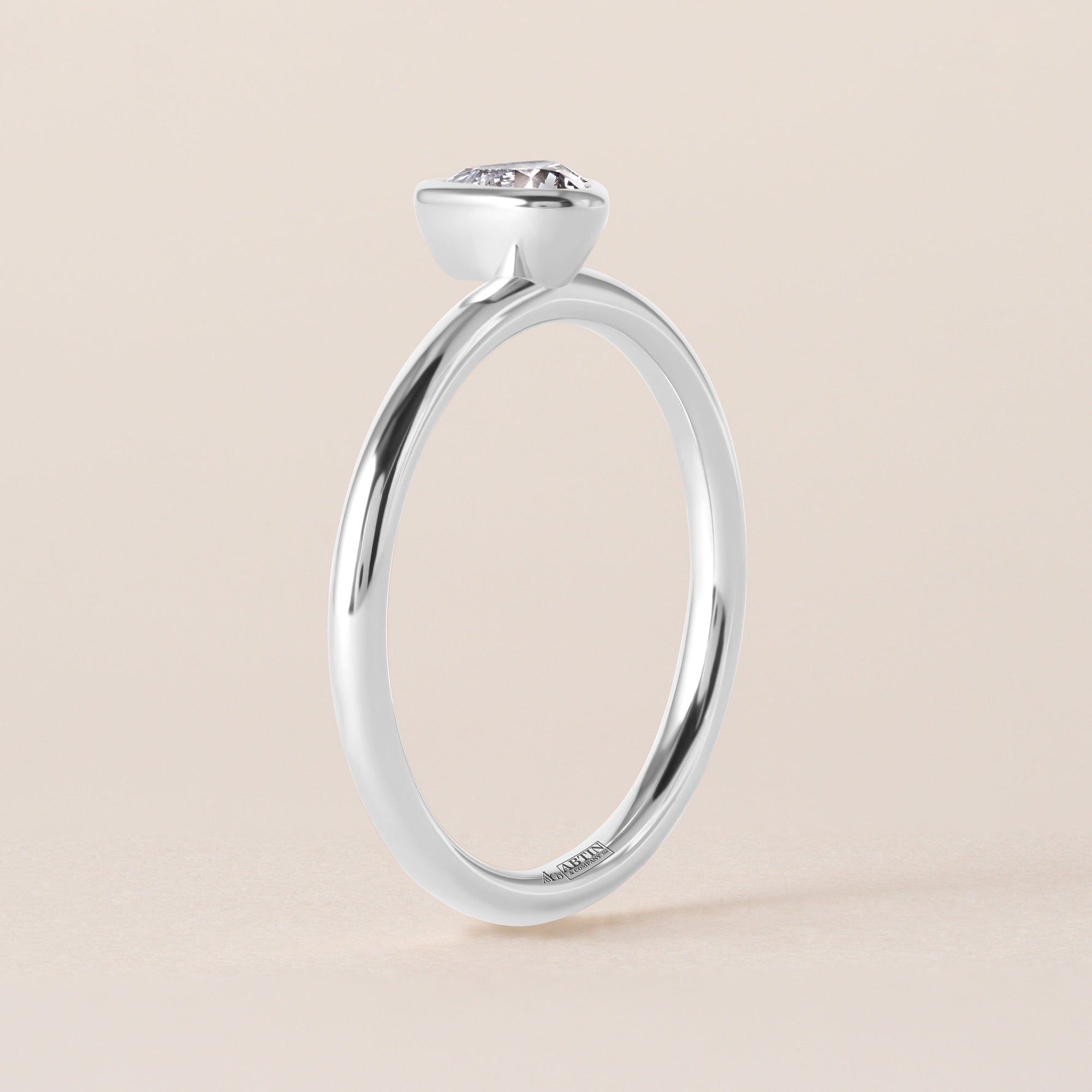 Offset Heart Lux Ring Ring ABB-710.3-HT-D-5  - Abtin & Co.