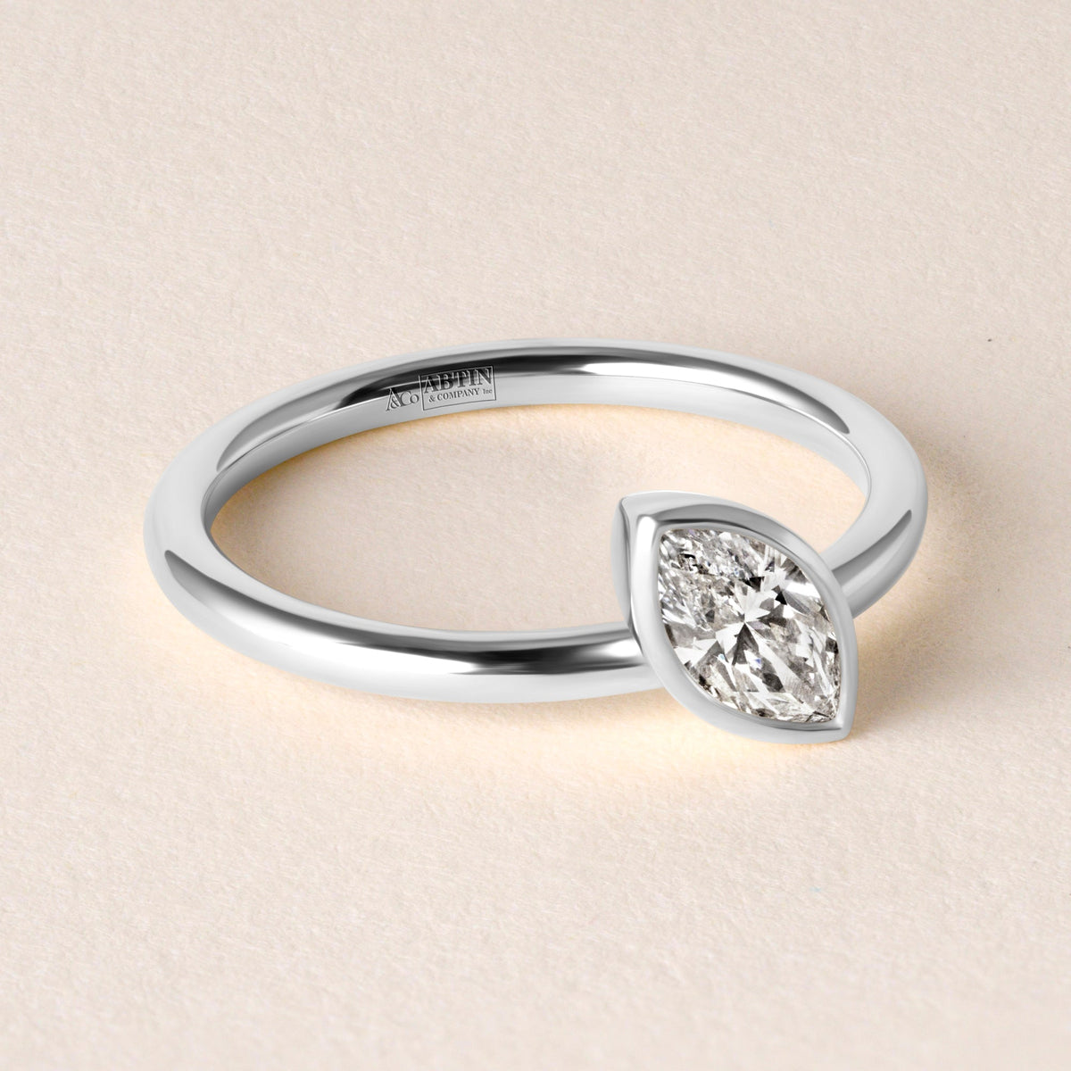 Offset Marquise Lux Ring Ring ABB-710.3-MQ-D-3  - Abtin & Co.