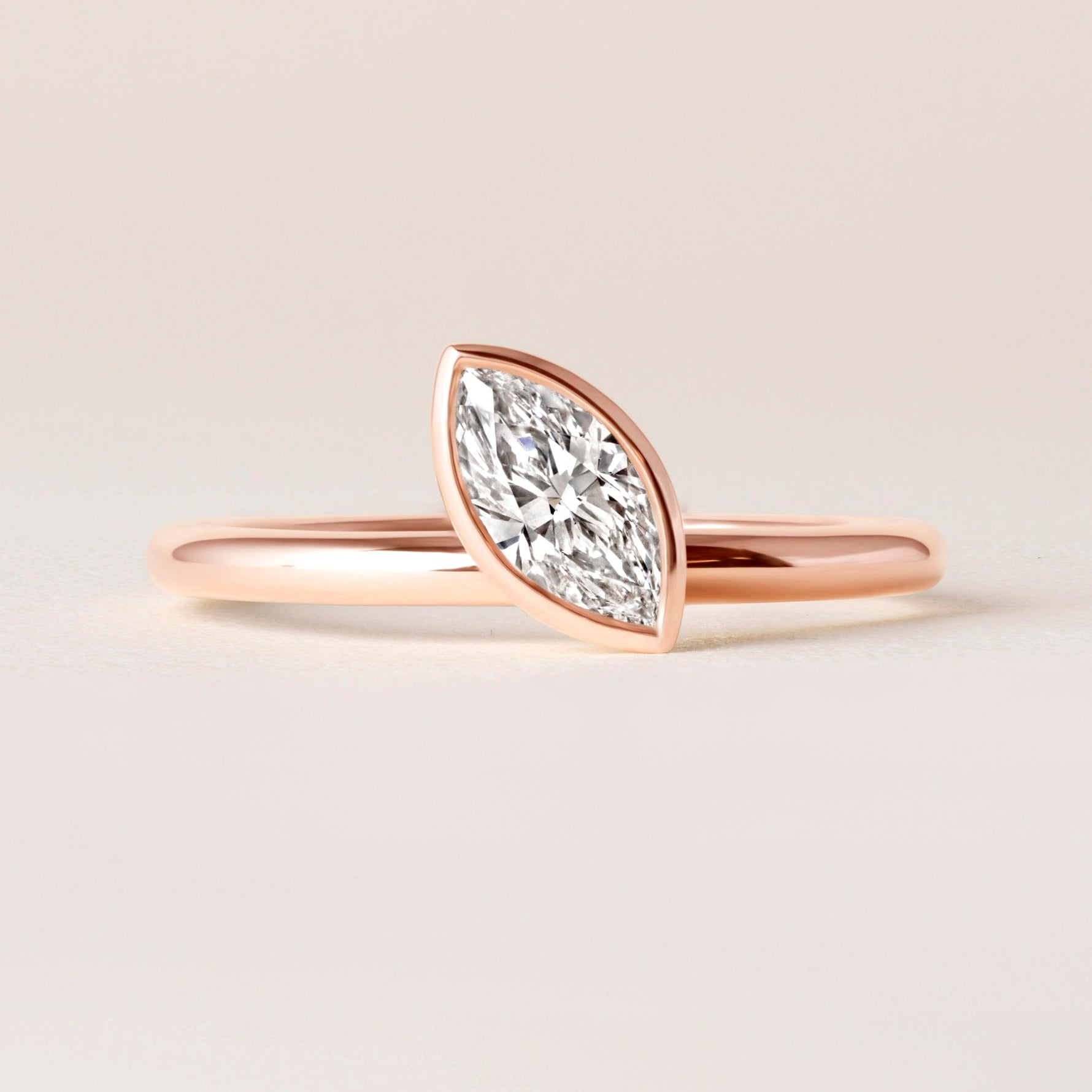 Offset Marquise Lux Ring Ring ABB-710.3-MQ-D-5  - Abtin & Co.