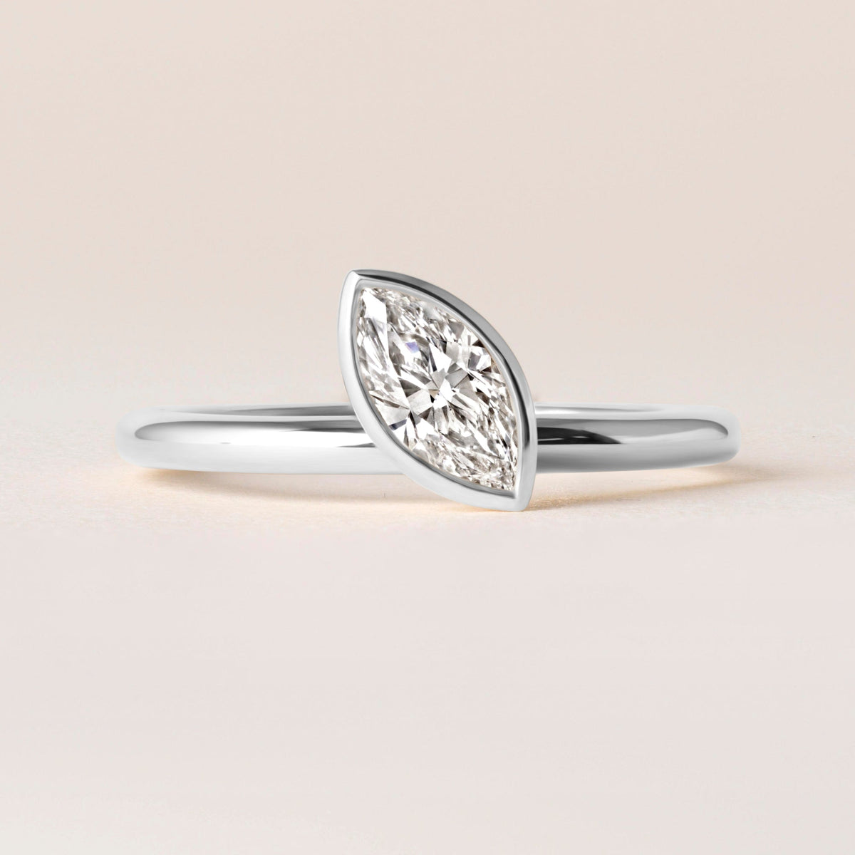 Offset Marquise Lux Ring Ring ABB-710.3-MQ-D-3  - Abtin & Co.