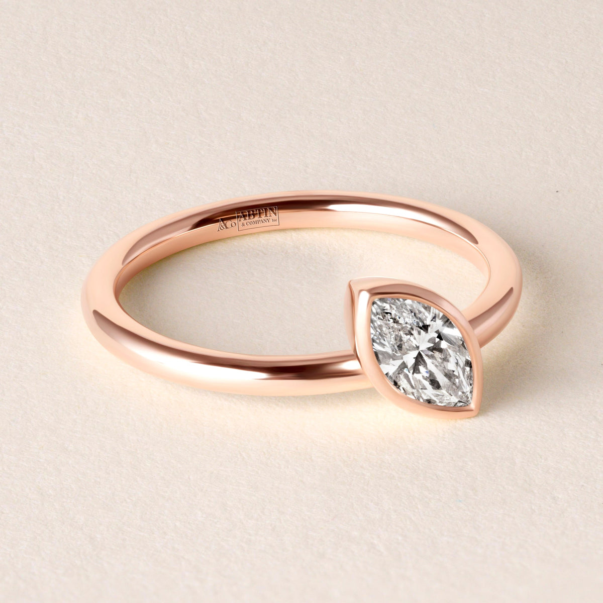 Offset Marquise Lux Ring Ring ABB-710.3-MQ-D-5  - Abtin & Co.