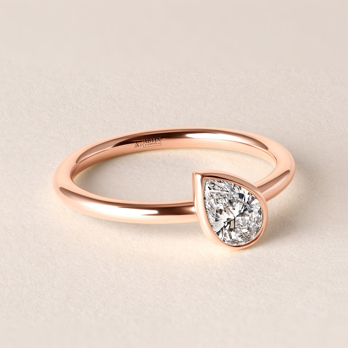 Offset Pear Lux Ring Ring ABB-710.3-PR-D-5  - Abtin & Co.