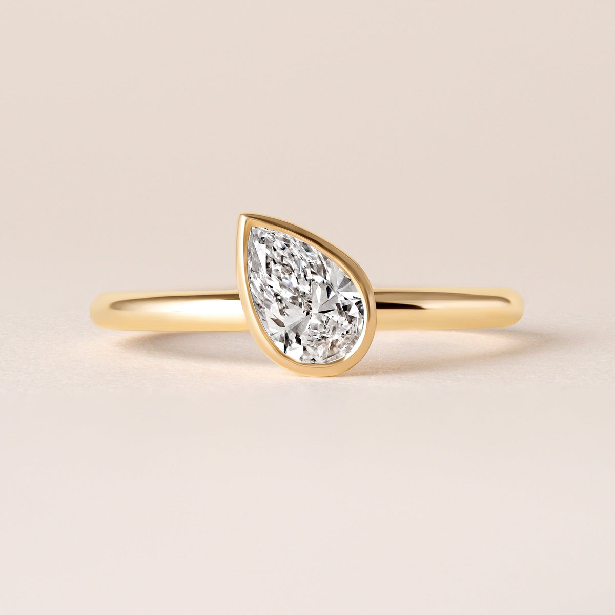 Offset Pear Lux Ring Ring ABB-710.3-PR-D-1  - Abtin & Co.