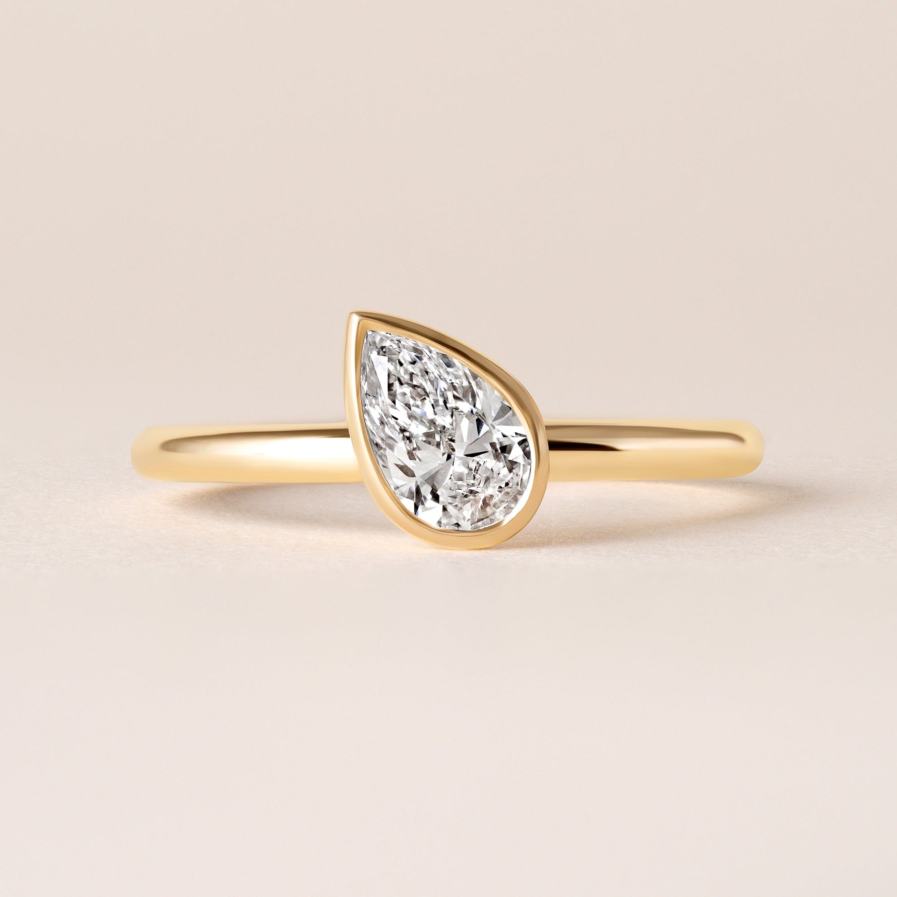 Offset Pear Lux Ring Ring ABB-710.3-PR-D-1  - Abtin & Co.