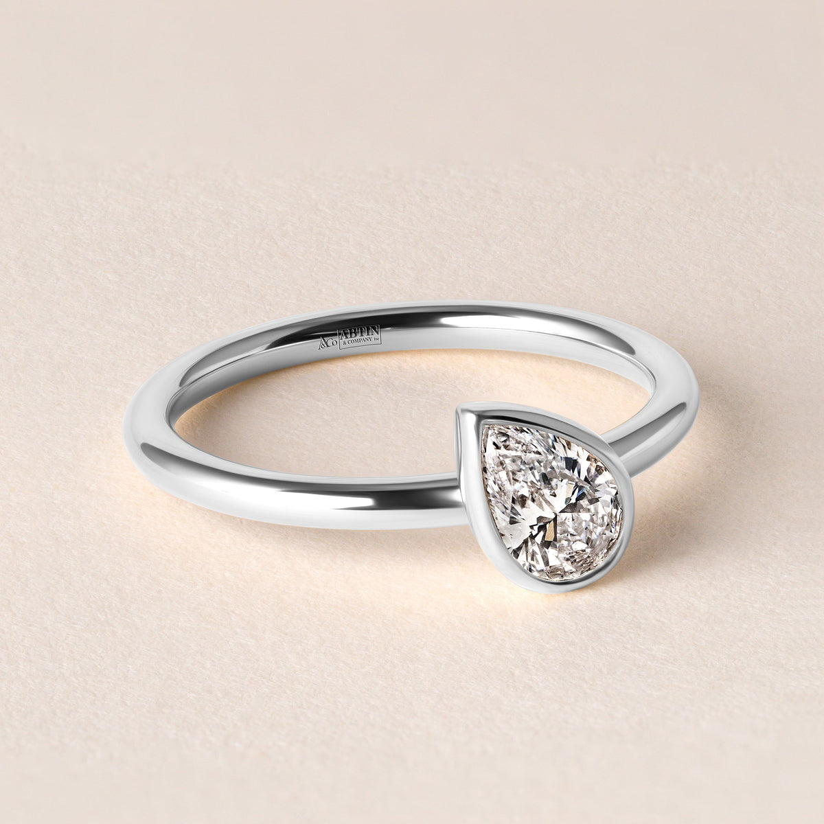 Offset Pear Lux Ring Ring ABB-710.3-PR-D-3  - Abtin & Co.