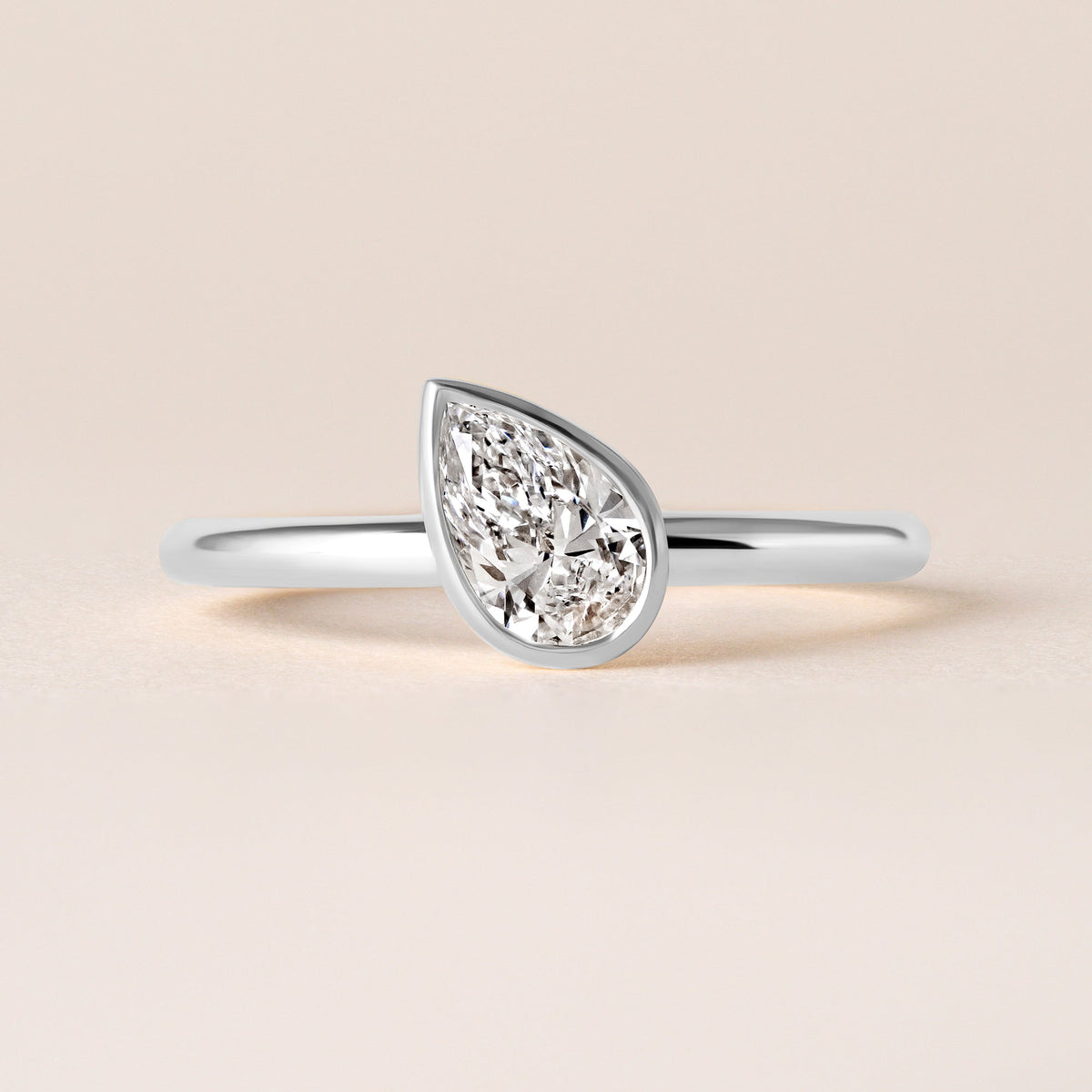 Offset Pear Lux Ring Ring ABB-710.3-PR-D-3  - Abtin & Co.
