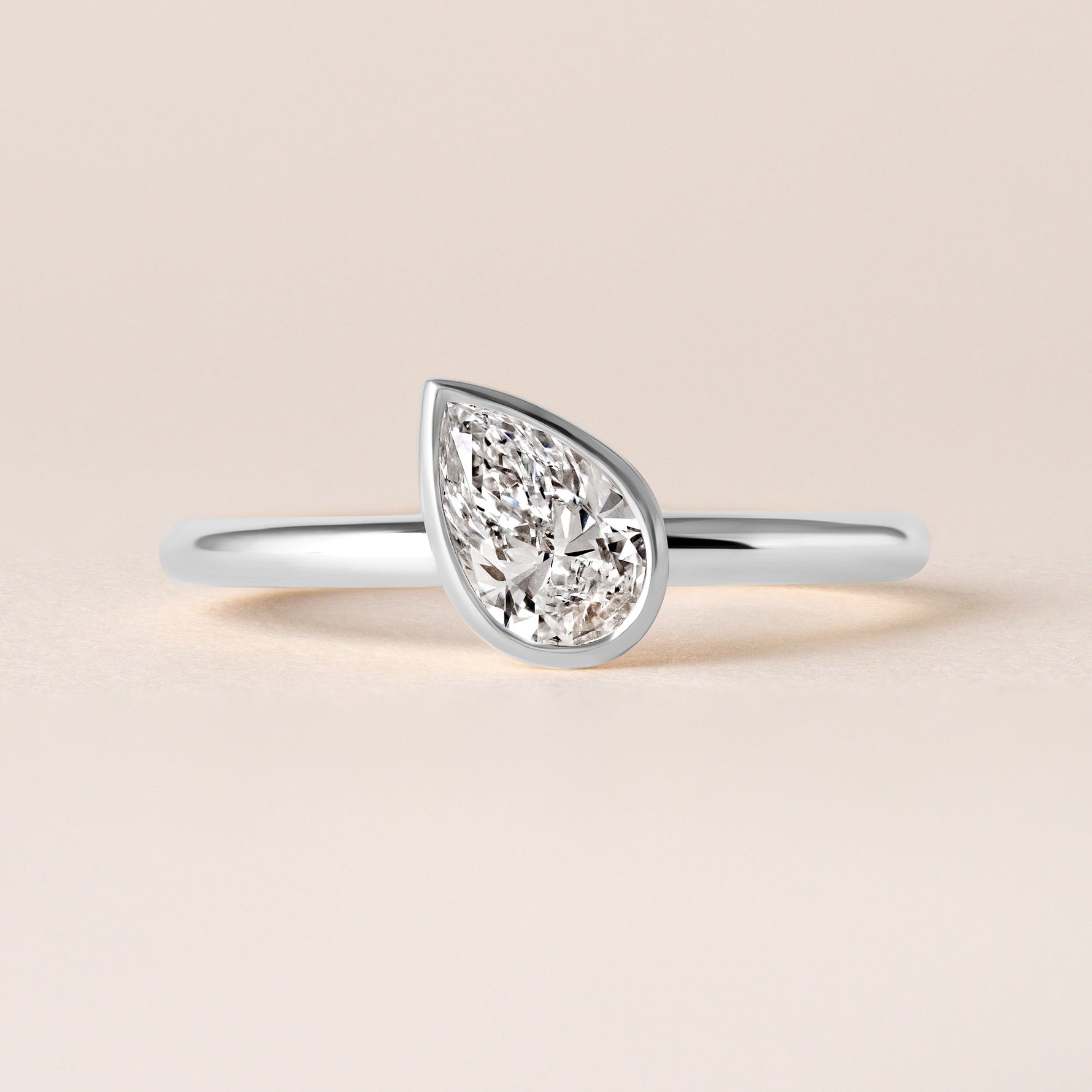 Offset Pear Lux Ring Ring ABB-710.3-PR-D-3  - Abtin & Co.