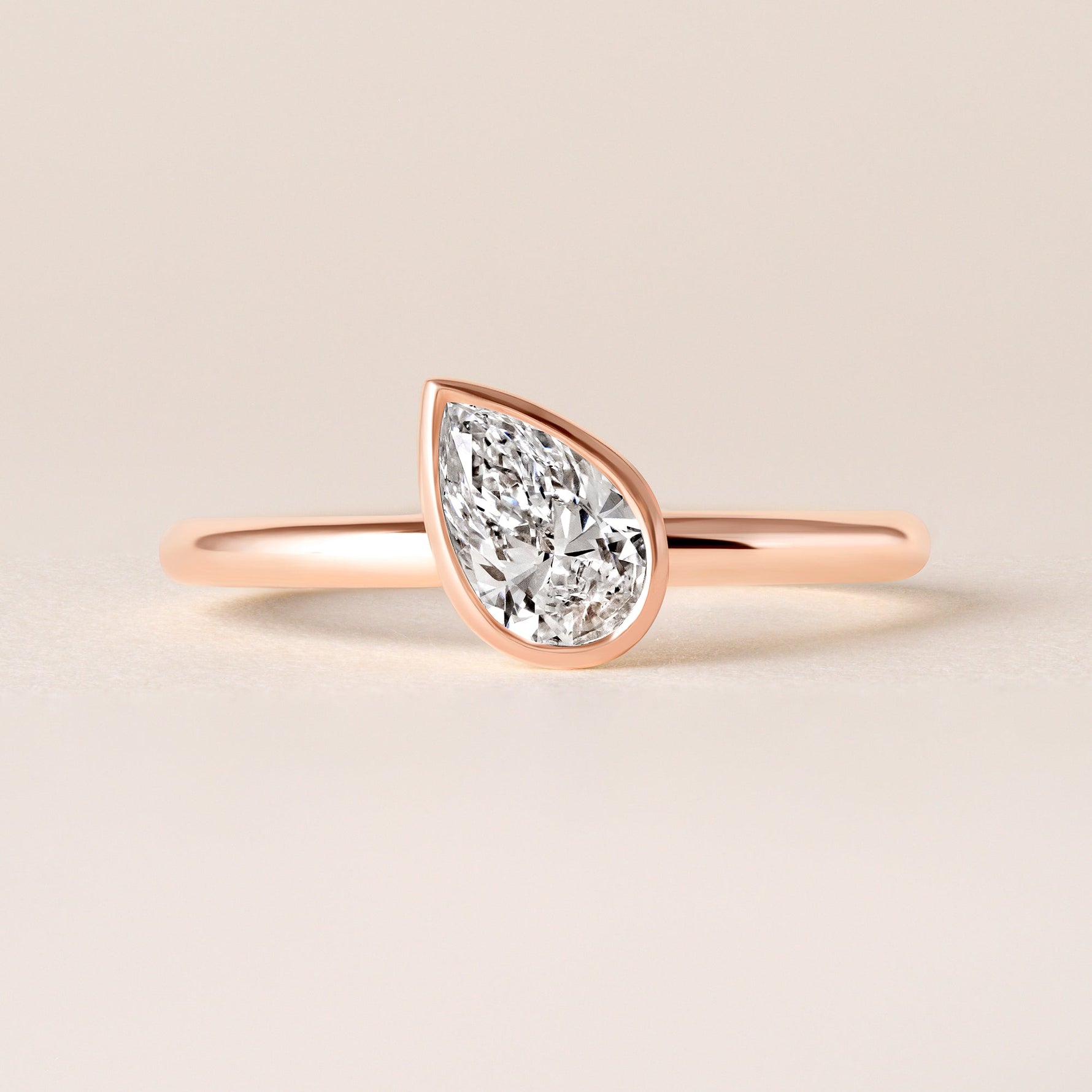 Offset Pear Lux Ring Ring ABB-710.3-PR-D-5  - Abtin & Co.